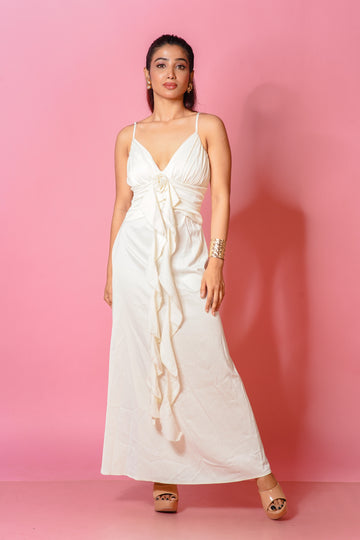 Vestido blanco con volantes Serenity