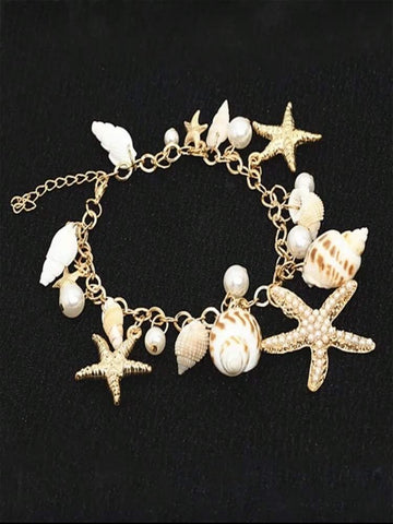 Coastal Treasure Shell Charm Bracelet