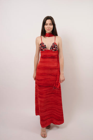Lyla Red Ring Detail Dress