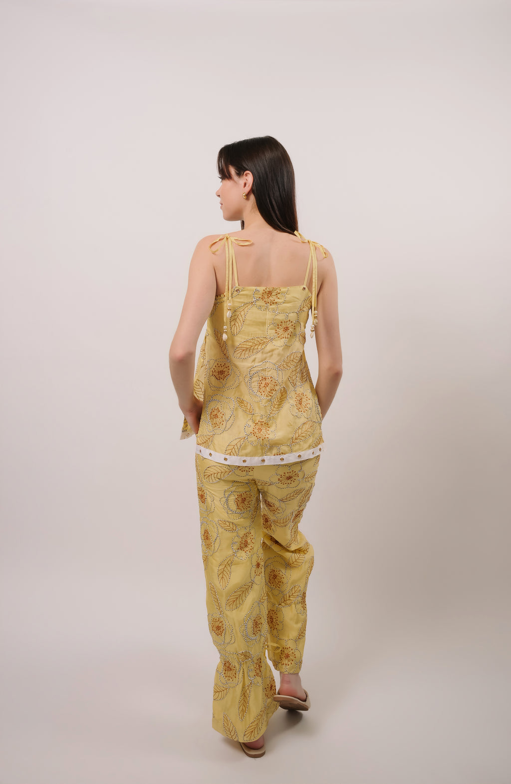 NAYA Yellow Embroidered Two-Piece Set