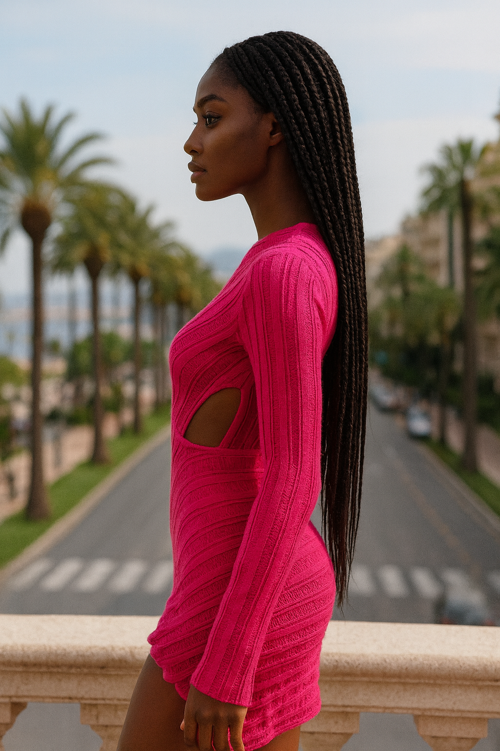 Modernes, schickes Rippenkleid