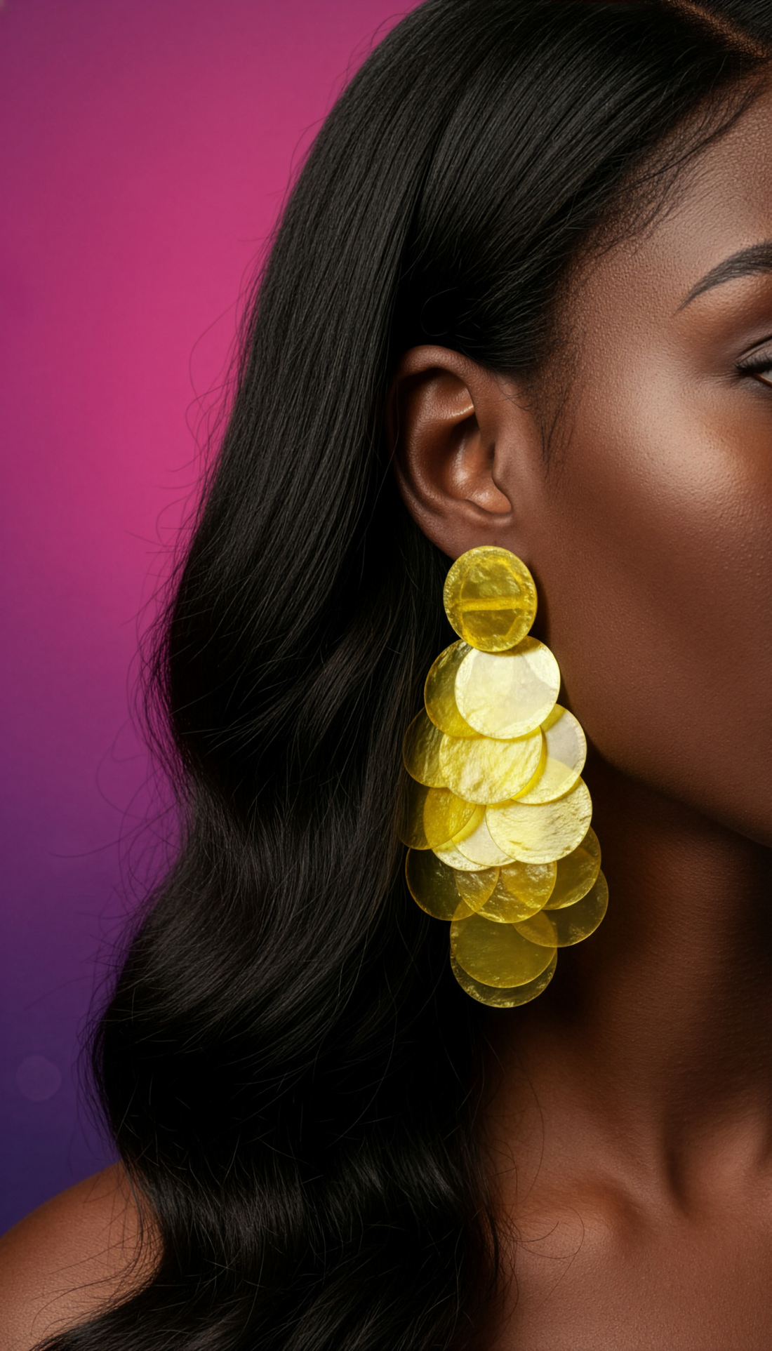 Solar Disc Cascade Earrings