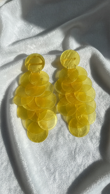 Solar Disc Cascade Earrings